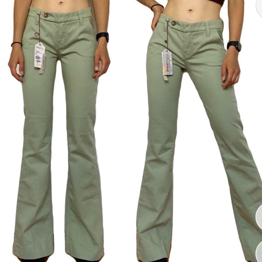 True nyc pale green wide leg trousers